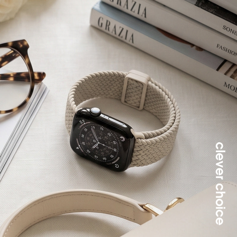Crong Wave Band - pleciony pasek do Apple Watch 38/40/41/42 mm beżowy