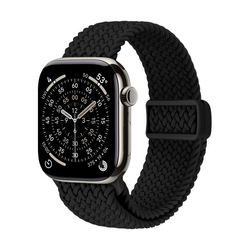Crong Wave Band - pleciony pasek do Apple Watch 44/45/46/49 mm czarny