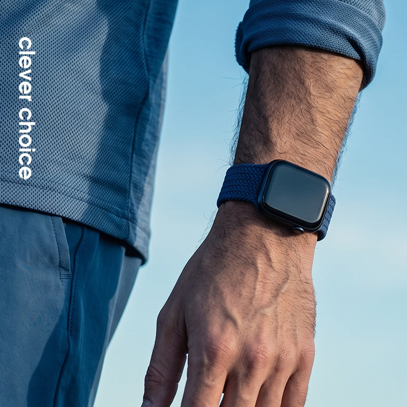 Crong Wave Band - pleciony pasek do Apple Watch 44/45/46/49 mm granatowy