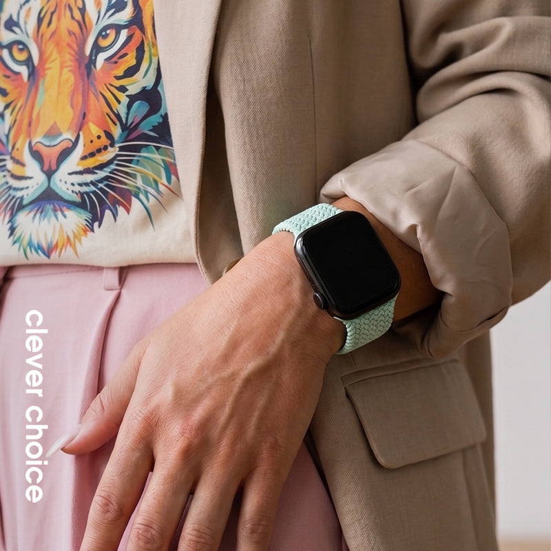 Crong Wave Band - pleciony pasek do Apple Watch 44/45/46/49 mm miętowy