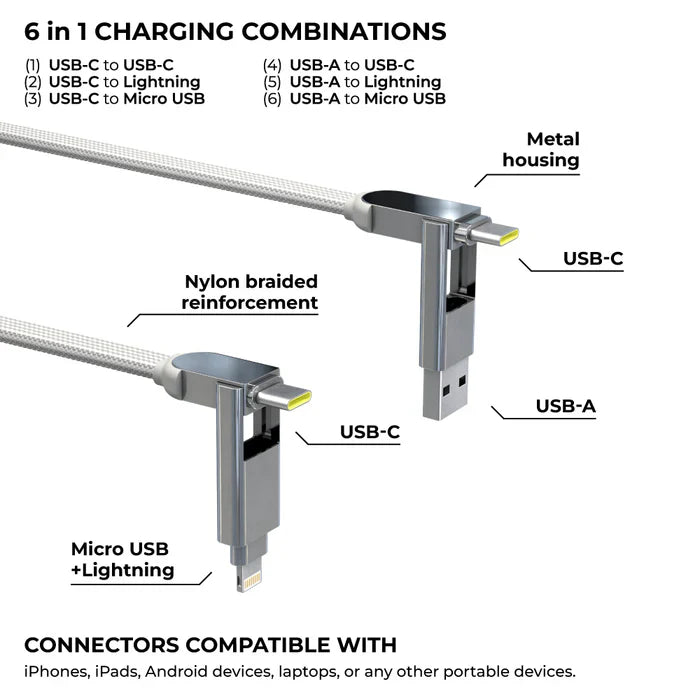 Kabel Rolling Square - inCharge XL 3m biały