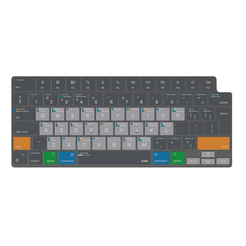 JCPal VerSkin MacOS Shortcuts do MacBook Air 13" M2-M4 Pro 14" M1-M4 Air 15" M2-M4 Pro 16" M1-M4