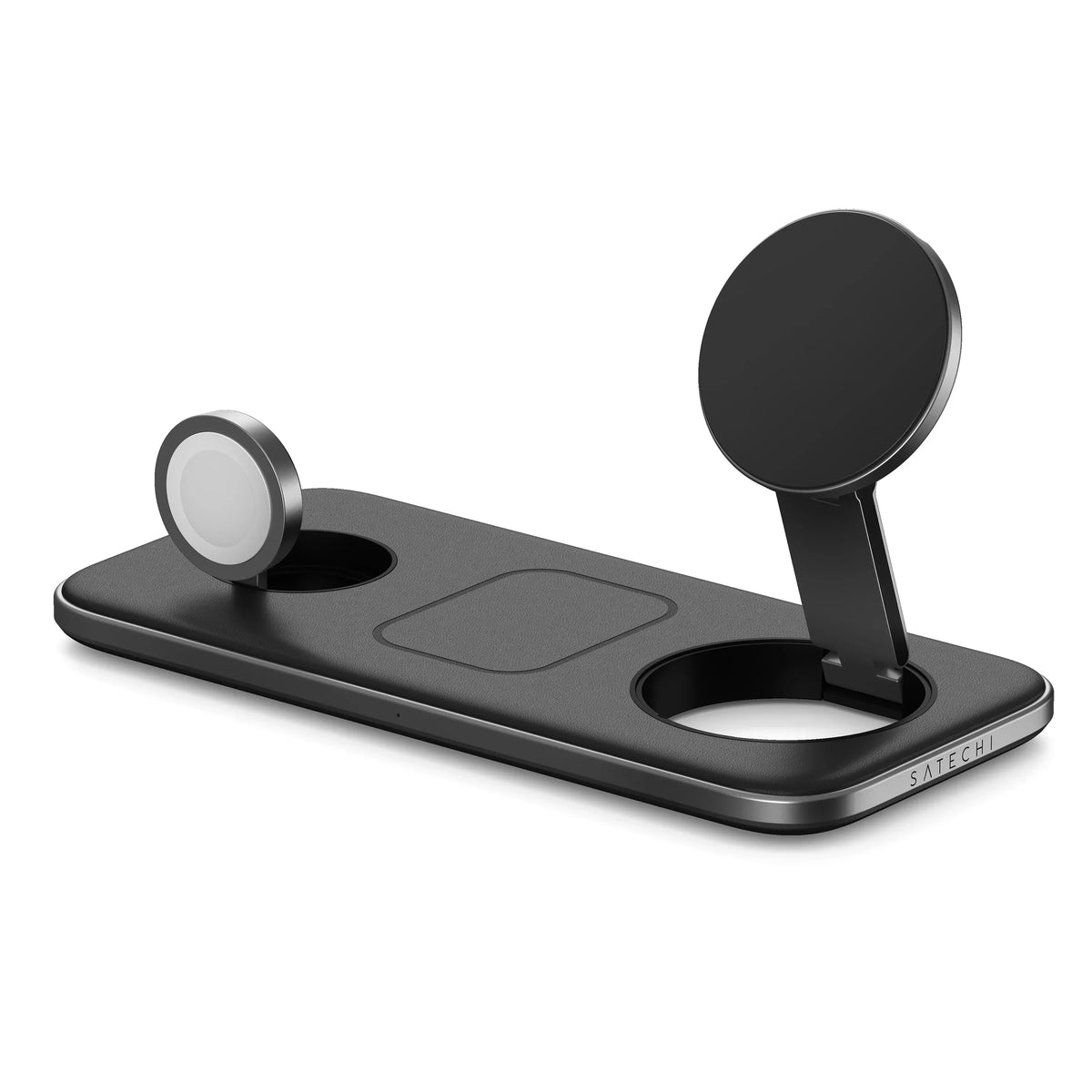 Satechi Qi2 Trio Wireless Charging Pad - magnetyczna ładowarka bezprzewodowa ładowarka 3w1 szaro-czarna