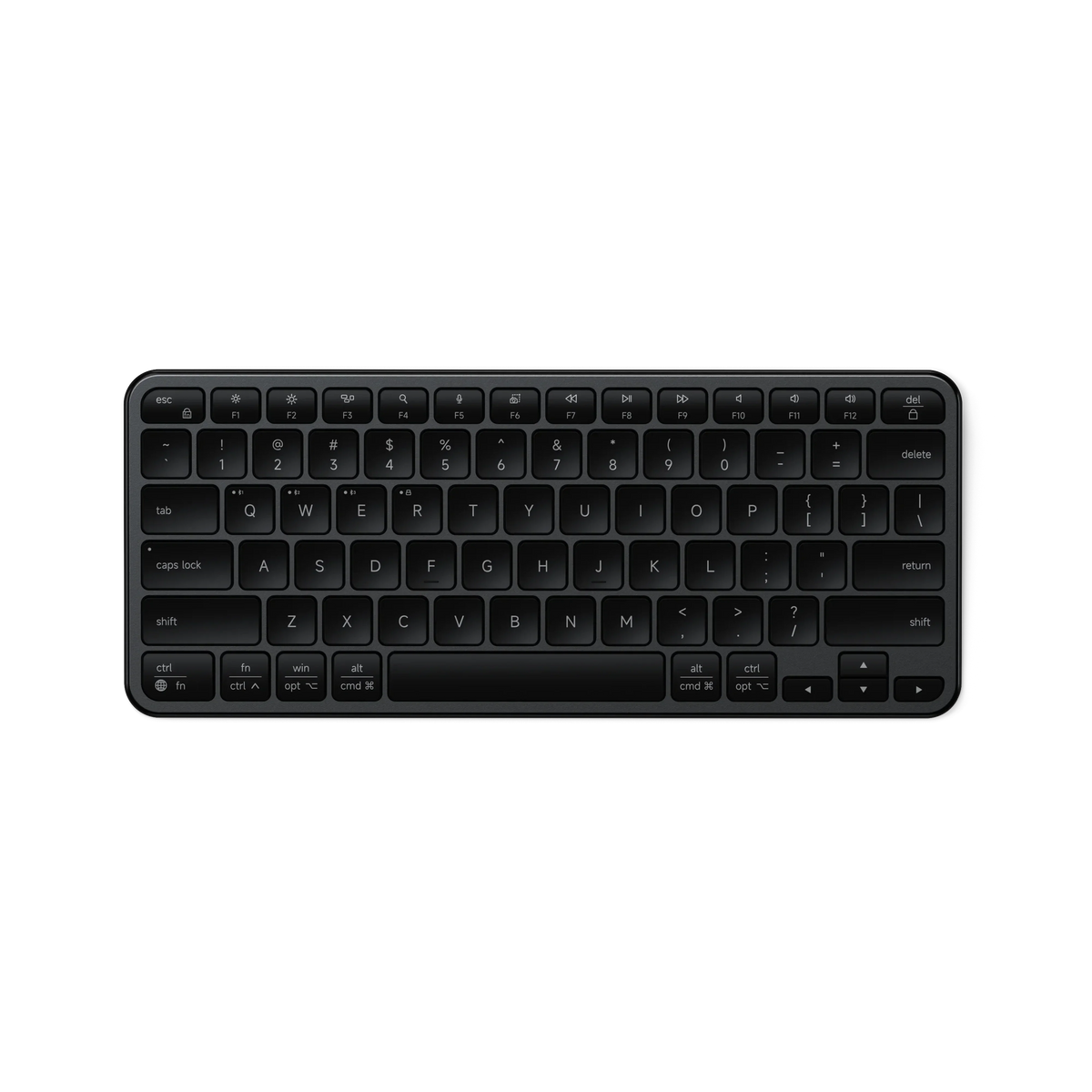 Satechi Slim EX1 - klawiatura BT do trzech urządzeń z przełącznikiem trybu Mac/Windows space black